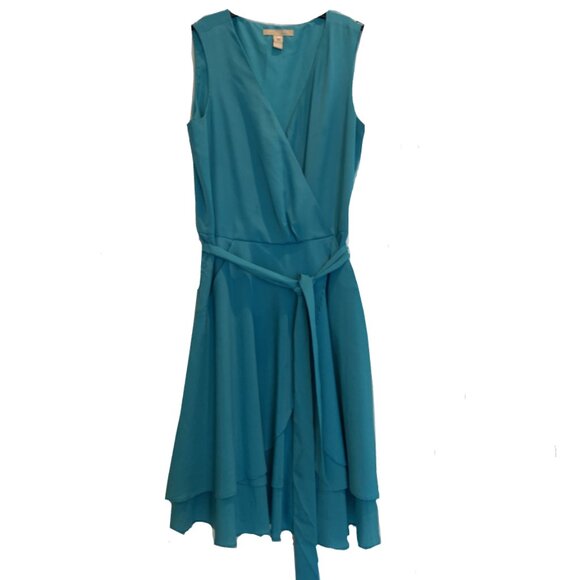 Women's Beautiful Banana Republic Sleeveless Deep V-Neck Faux Wrap Dress - Picture 1 of 7